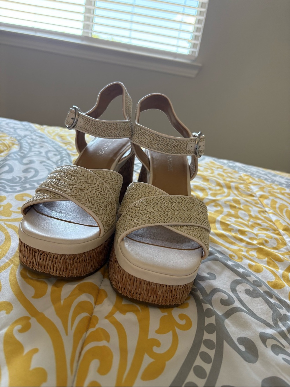Crown Vintage Cream Braided Wedge Sandals